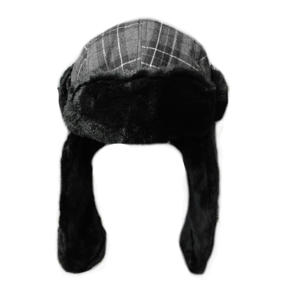 NEW ERA EK TRAPPER GRAY PLAID - Picture 1 of 4